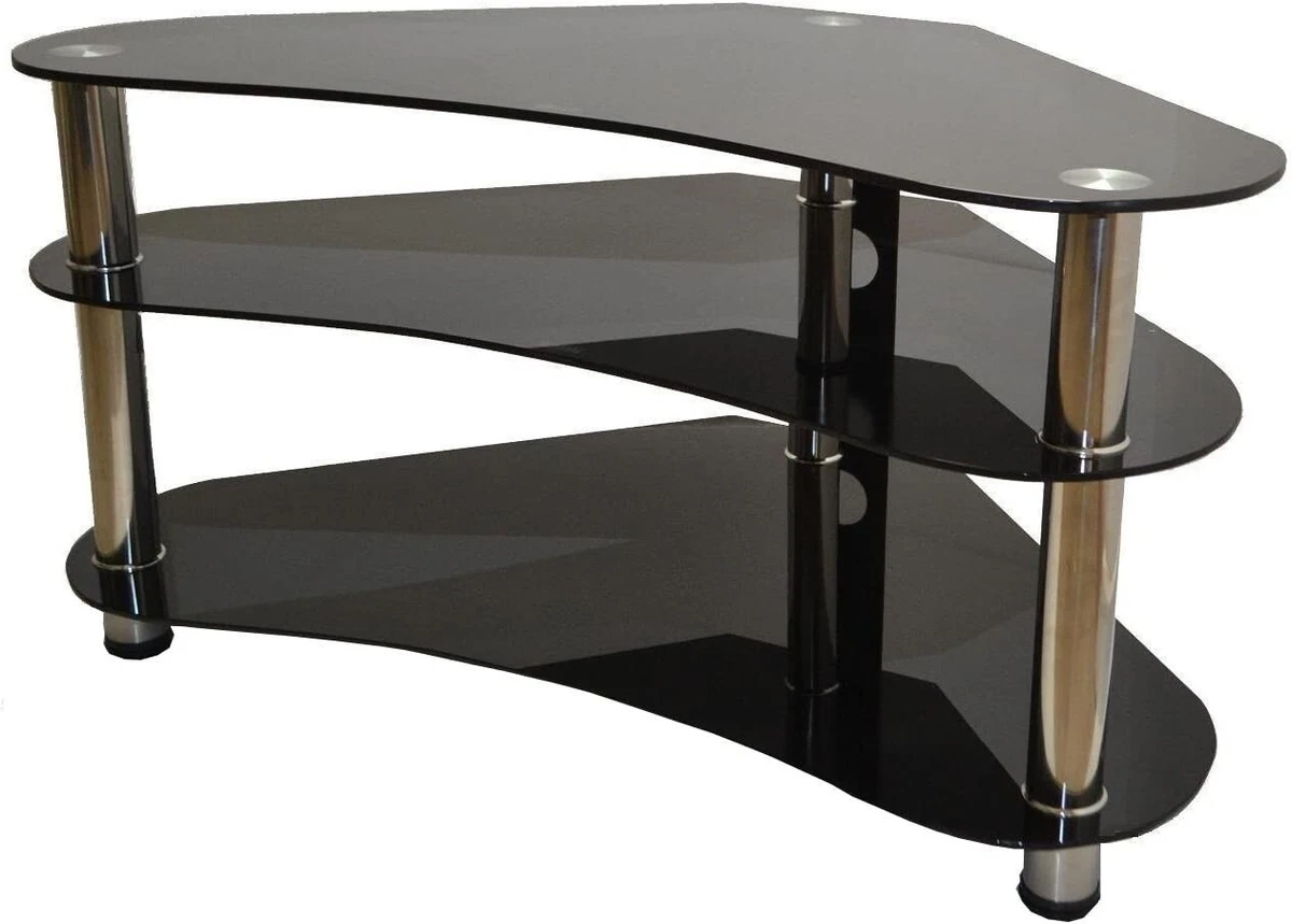 Black glass tv online stand ebay