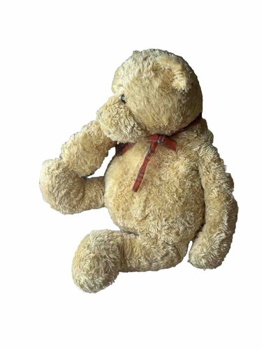 SOFT POT BELLY BROWN TEDDY BEAR BY GUND HEADS AND TALES 21.5 LARGE PLUSH TOY BOW - Picture 10 of 14