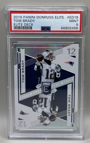 2019 Panini Donruss Elite Deck Insert Refractor Embossed Tom Brady PSA 9 MINT