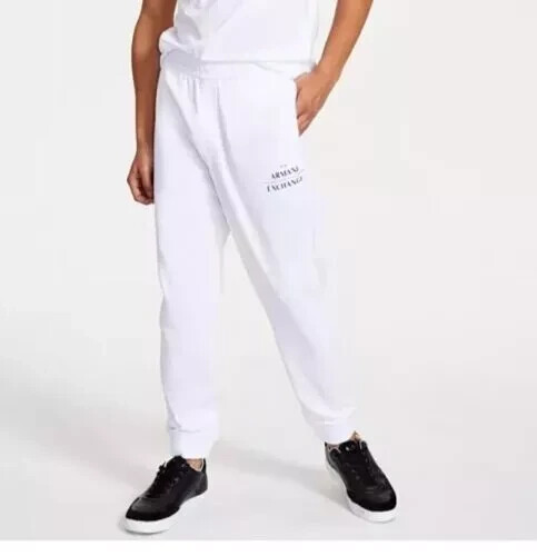 AX Armani Exchange Men's Logo Print Sweatpants Color White Size 2XL NWOT - Picture 1 of 1