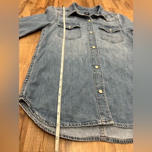 Gap Denim L Slim Fit with Pearl Snaps Kids Western Long Sleeve Shirt - Picture 5 of 6