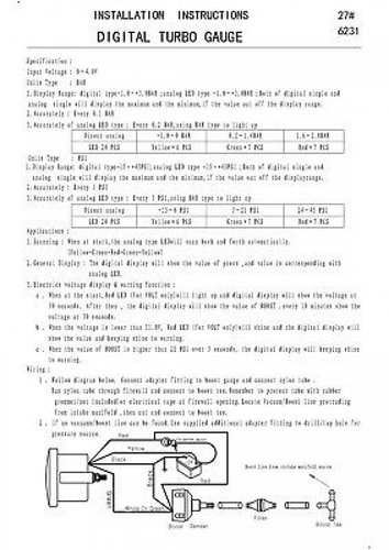 2" 52mm 12V LED Digital 1-3 Bar Turbo Boost Gauge Meter With Sensor  Fit Car - Imagen 10 de 10