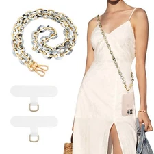 Cell Phone Lanyard, Metal Phone Chain Holder Adjustable Crossbody Neck Strap