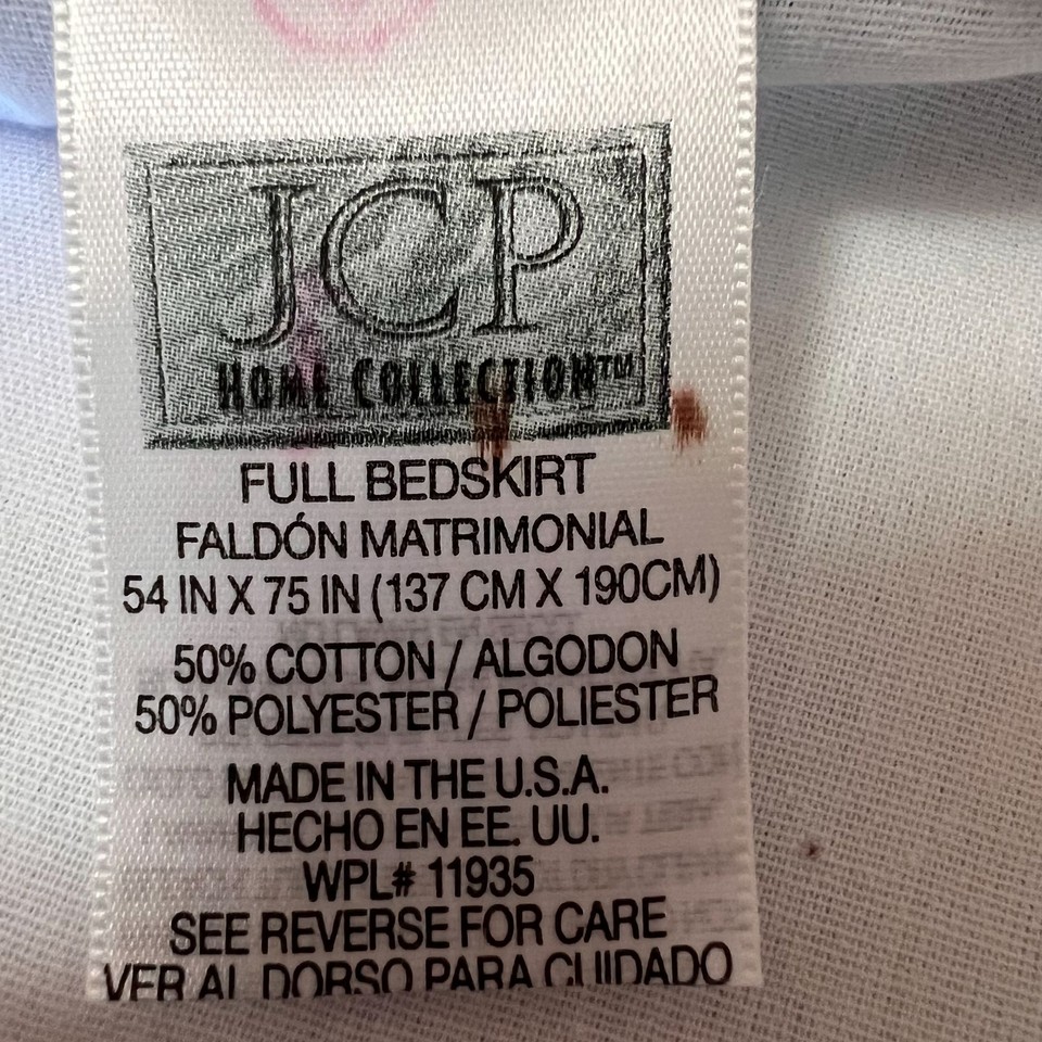 Vintage Floral Blue & White Queen Size Dust Ruffle Bed Skirt 100