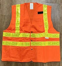 New In Bag ANSI Class 2 High Visibility Hi Vis Orange Safety Vest Reflexite 5XL