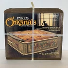 Vintage Open box Pyrex Originals Fireside Bakeware 2QT Square Cake Dish #222