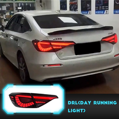 Smoked LED Tail Lights For Honda Civic 2022 2023 11th Sedan Animation Rear Lamps - Picture 13 of 16