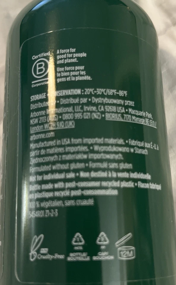 Jabón corporal y baño de burbujas cremosas fragancia madera nenúfar Arbonne 8 fl oz Foto 4 de 4