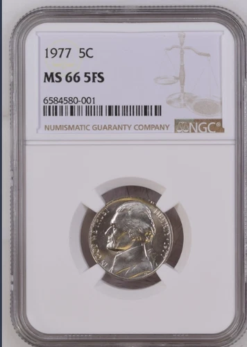 1977 Jefferson Nickel NGC MS66 5FS