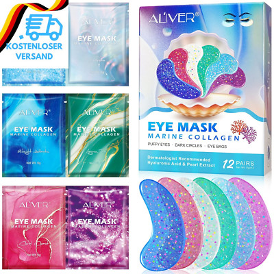 Augenmaske Mit Natürlichen Marine -Kollagen & Hyaluronsäure, Eye Pads Für Geschw