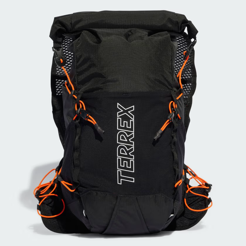Adidas Terrex Backpack Black Orange Bag Pack Hiking 15.6L Camping