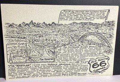 VTG POSTCARD OLD ROUTE 66 SCENES THE NEEDLES FROM TOPROCK AZ 1990 UNPOSTED 