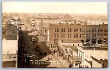 Aberdeen Main St~Witte Hardware~Bijou Theatre~Case Threshing Mach Co~RPPC c1910