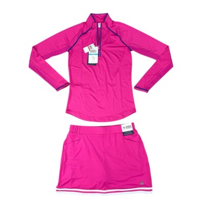 Original Penguin Skirt Set Womens XS/S Cheeky Pink Long Sleeve Skort Performance