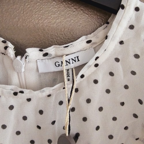 NEW Ganni Rometty ruffle dress white size FR 36 (S) georgette BNWT $275 - Picture 9 of 16