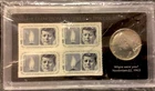 1964 50c Proof Kennedy Half Dollar W/Kennedy Stamp Block! ENN Coins