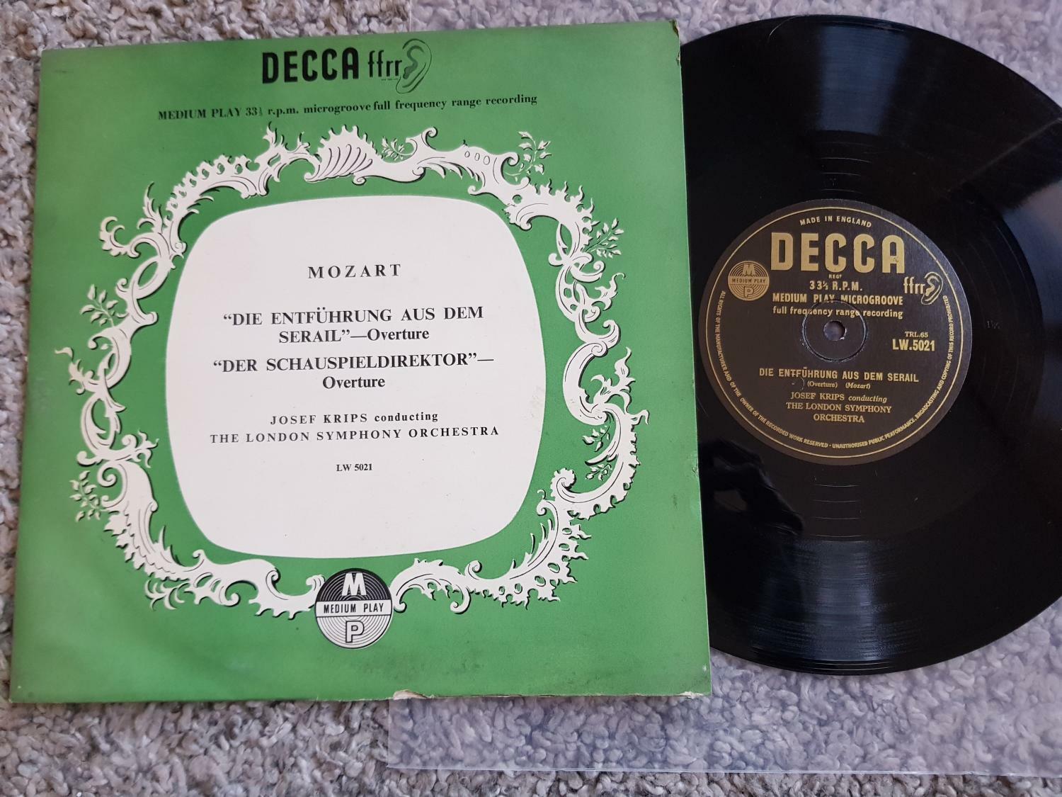 Josef Krips - Die Entführung aus dem Serail UK 10'' Vinyl LP