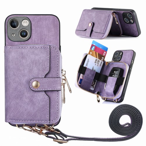 Zip Leather Wallet Case + Strap For Apple iPhone 16 15 14 12 11 XR SE 8 7 6 Plus - Picture 24 of 24