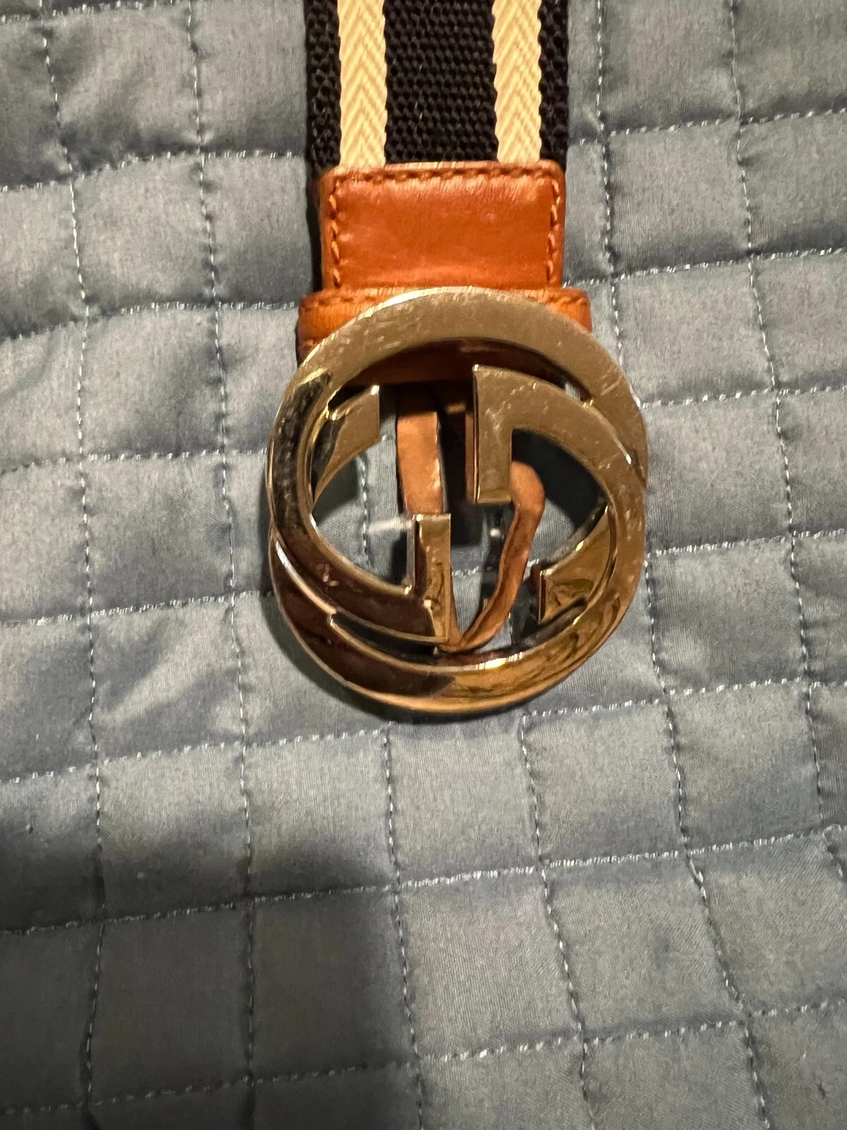 Ceinture classique en cuir brun Gucci monogramme GG 90 cm 