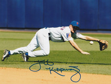 JEFF KEPPINGER  NEW YORK METS   ACTION SIGNED 8x10