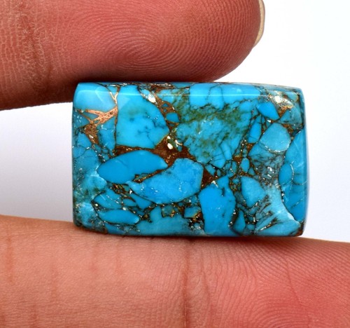 18.75 CT Natürlich Arizona Kupfer Blau Türkis Lose Kissen Form Cabochon - Picture 4 of 5