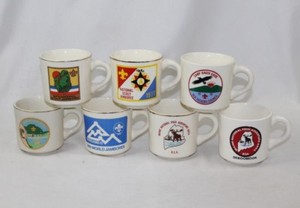 Vintage 1970s Lot of 7 Boy Scouts BSA Coffee Mug Scout Jamboree - NC and Maine