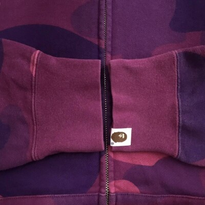 BAPE Giant Purple camo full zip hoodie a bathing ape NIGO Size L