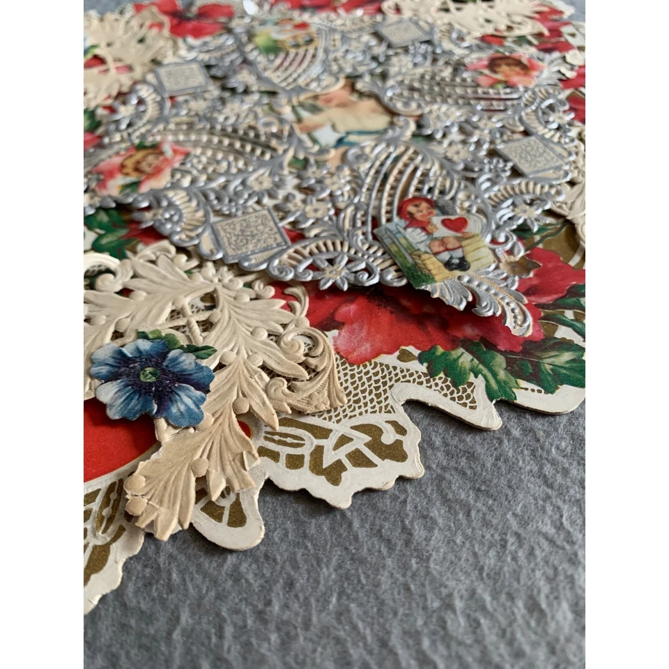 Vintage Victorian Die-Cut Paper Lace Valentines Day - Image 2 of 4