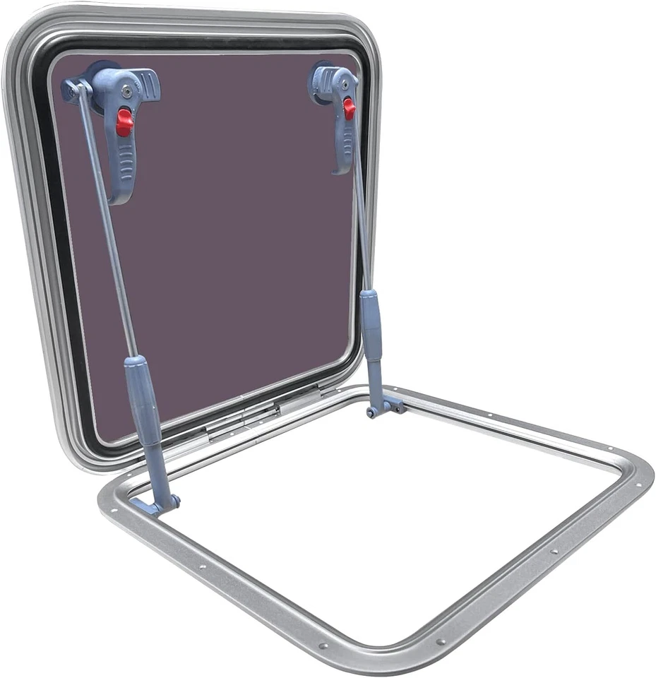 ISURE MARINE Anodized Aluminum Push Out Deck Hatch Square Opening Boat Yacht