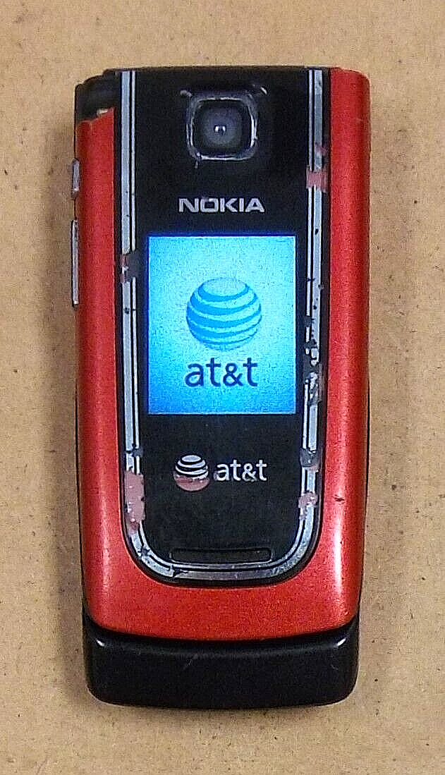Nokia 6555 - Red and Black ( AT&T ) Cellular Flip Phone - Very