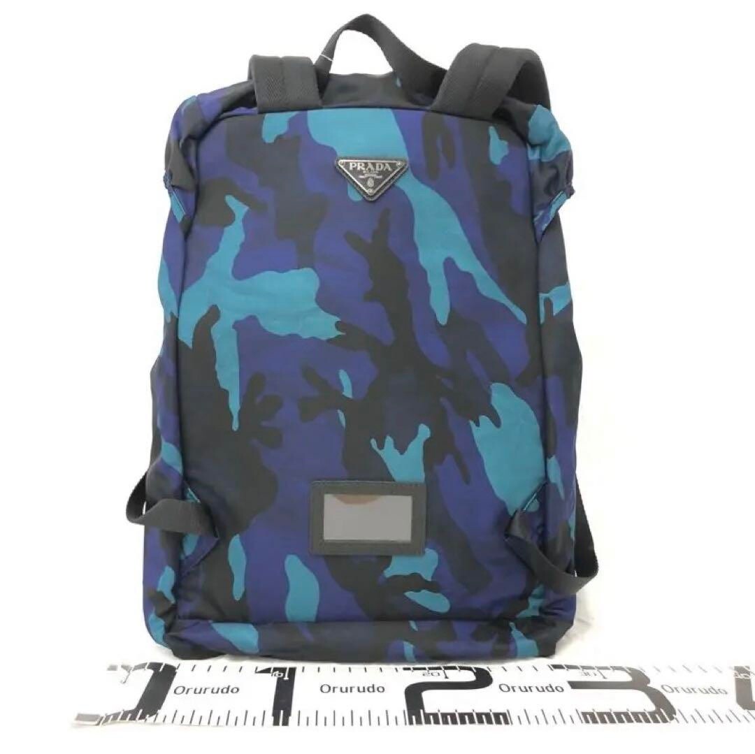 PRADA rucksack backpack nylon 2VZ135 camouflage pattern Blue PRADA rucksack backpack nylon 2VZ135 camouflage pattern Blue