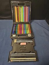 PRANG ART SET Brush Pen / Charcoal / Colored Pencil / Drawing Pencil / Case