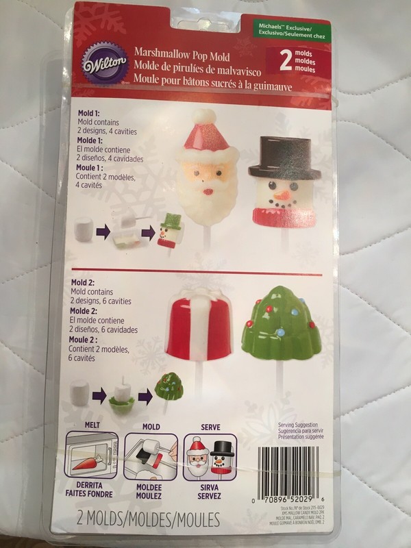 Wilton Christmas Marshmallow Pop Mold  • 2 Molds ~ Santa Snowman Gifts Trees