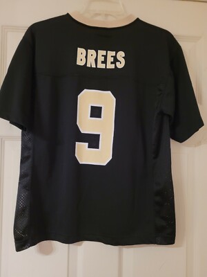New Orleans Saints Boys Jersey Youth Large DREW BREES NFL Team Apparel Black  