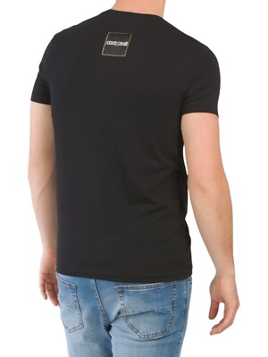 Roberto Cavalli SPORT Mens Graphic Tee T-shirt 1970 Black Small 