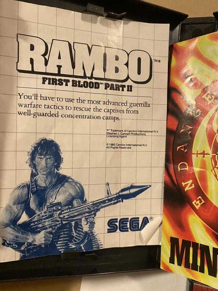 Rambo: First Blood Part II (Sega Master, 1986) CiB w Manual/Catalogue Authentic - Image 3 of 4