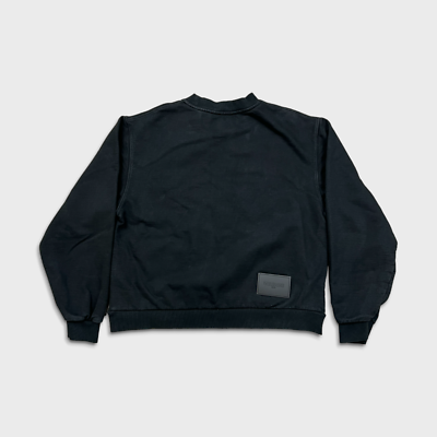 We11done Sweatshirt Mens Small Black Reversed Logo Graphic