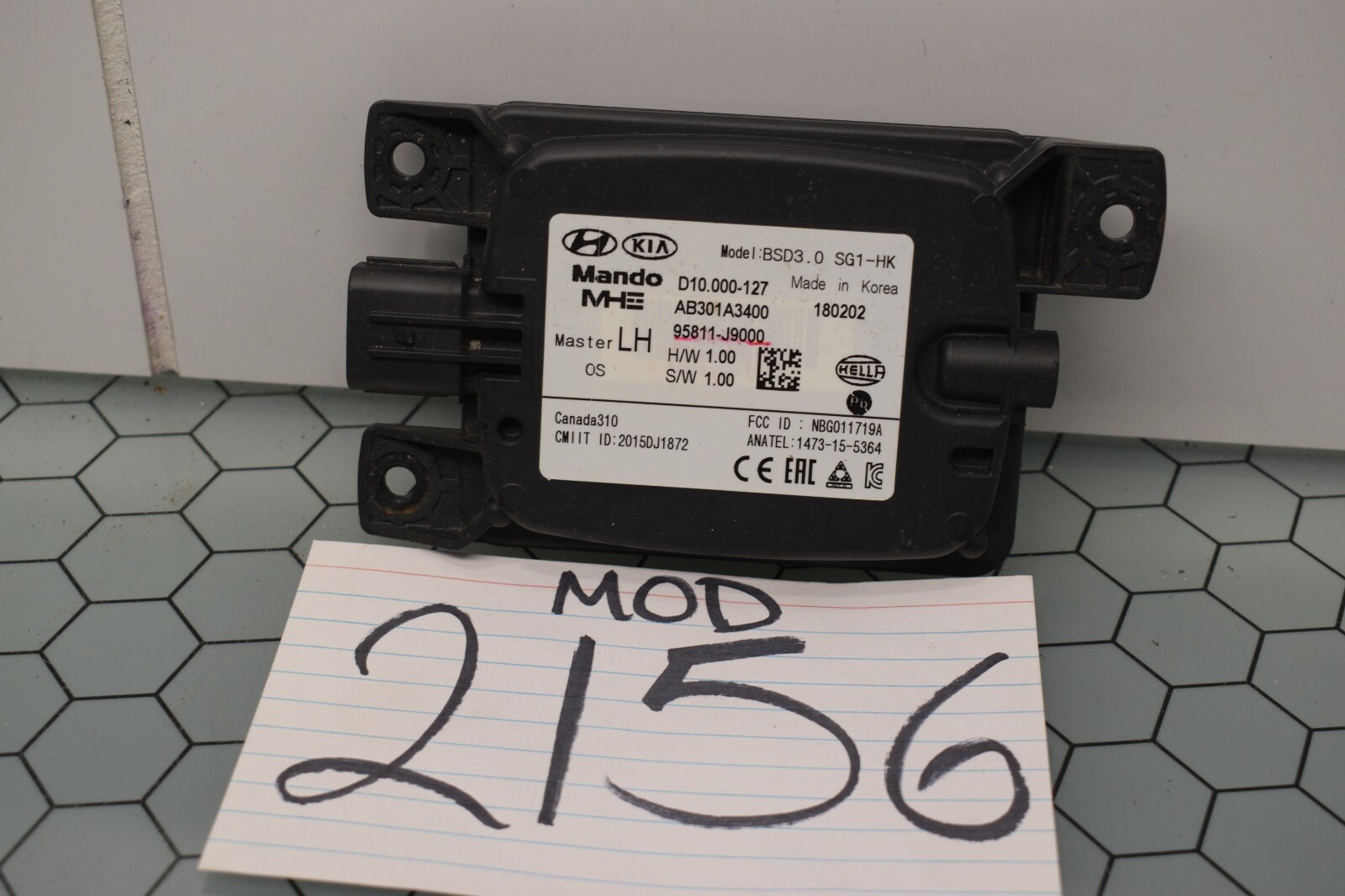 18 - 20 Kona Rear Left Blind Spot Detector Sensor Control Module #2156-MOD 