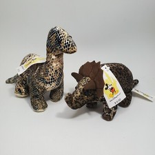 Vintage Walt Disney World Dinosaur Bean Bag Plush Lot Brontosaurus Triceratops