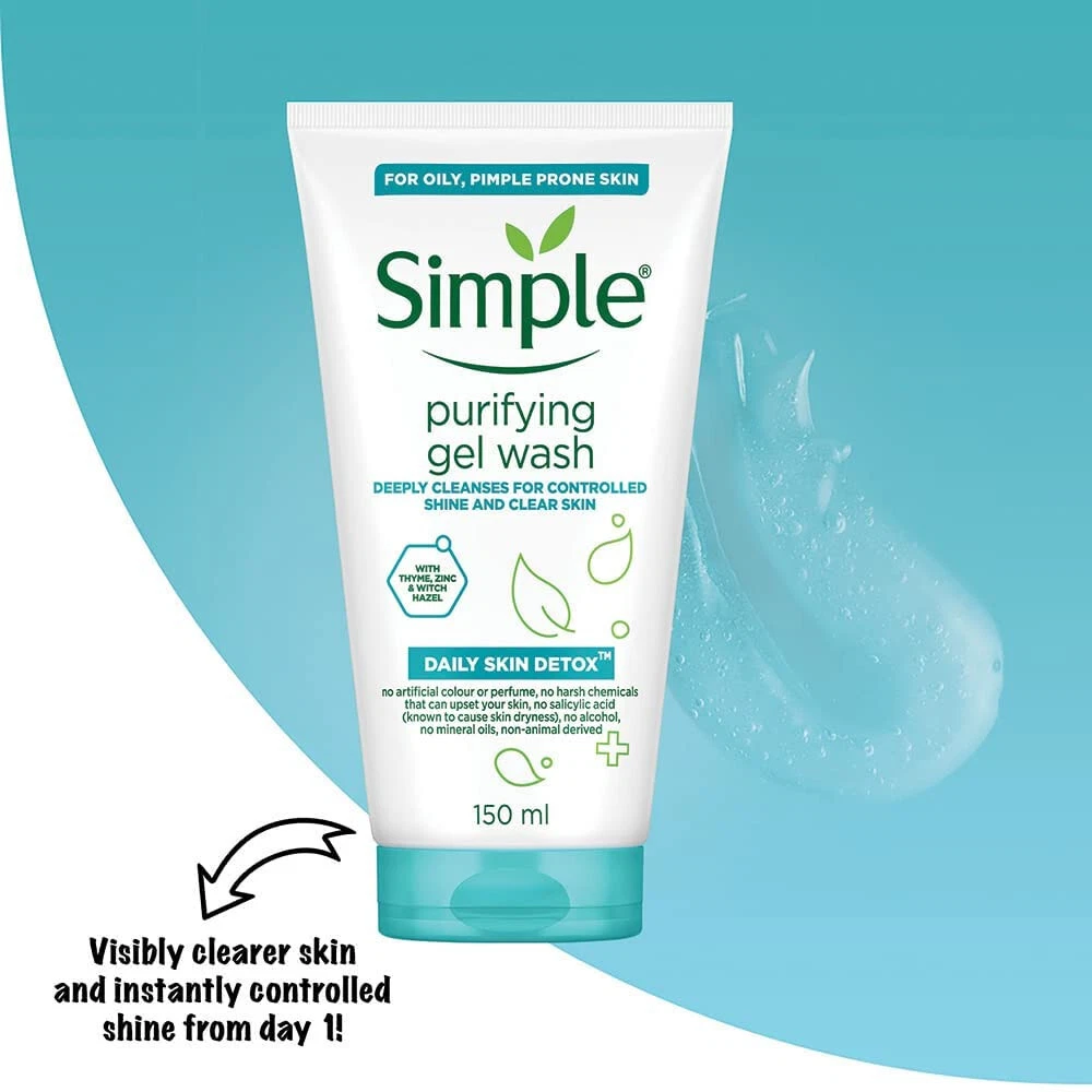 Simple Daily Skin Detox Purifying Facial Wash For Oily Skin Types