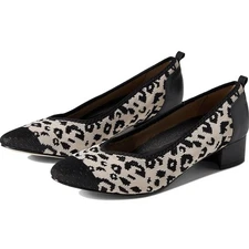WALKING CRADLES Women's Hester Pumps Size 9.5 Cream Leopard Black Heels NIB