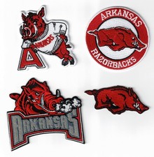 (4) Arkansas Razorbacks Team Logo Embroidered 3in Iron / Sew-On Patch