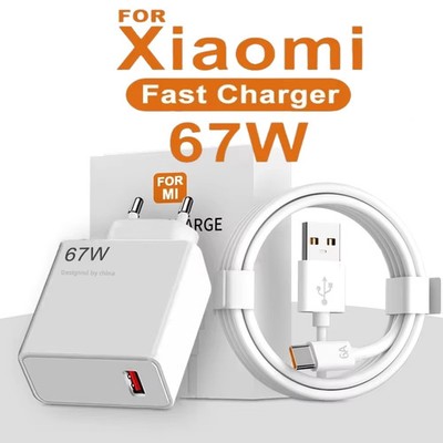 67w USB Fast Charger for Xiaomi 14 13 12 11 10 Ultra Redmi Note 12t 13 Pro Turbo