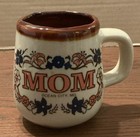 Ocean City MD Ceramic Pottery Mugs Floral Ornate Cream/Brown Mom & Pop Set — photo 5