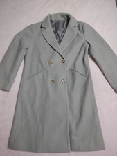 Women  s Gray Trench Coat Long Double Breasted Overcoat Warm Winter Outerwear Med