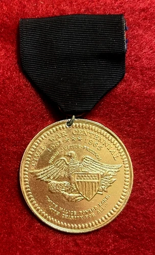 NICE CIVIL WAR CENTENNIAL RIBBON MEDAL 1961 - 1965 WITH MALICE TOWARD NONE