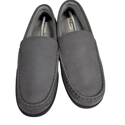 My Slippers by My Pillow Mens 14 W Grey Leather Moccasin  display picture 1