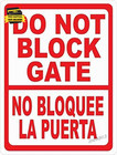 Do Not Block Gate Sign Spanish No Bloquee La Puerta Metal Sign 12"X8" ⭐️⭐️⭐️⭐️⭐️
