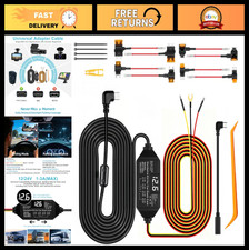 Hardwire Kit for Dash Cam, USB C 12V-24V to 5V/3A Power Cable, Voltage Display,