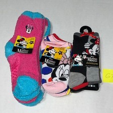 13 PAIRS DISNEY MINNIE MOUSE TODDLER SOCKS NON SLIP NEW SZ 10-4